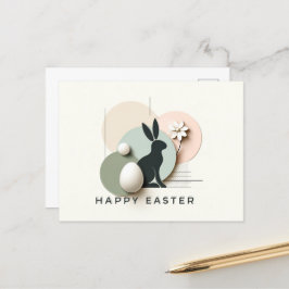 moderne und minimalistische Osterpostkarte Postkarte