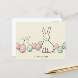 moderne und minimalistische Osterpostkarte Postkarte