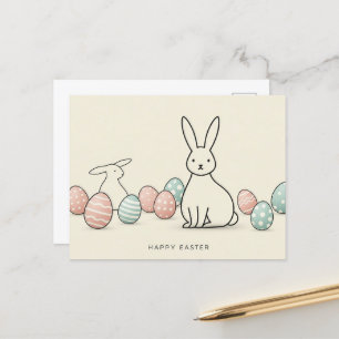 moderne und minimalistische Osterpostkarte Postkarte