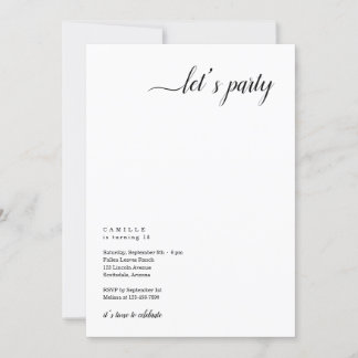 Moderne und Minimalistische Party Einladung