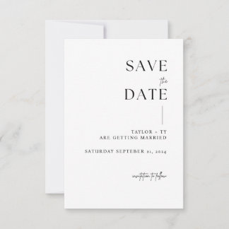 Moderne und minimalistische Save the Date-Karte Date
