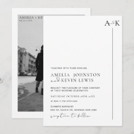 Moderne und minimalistische Typografie Foto Hochze Einladung