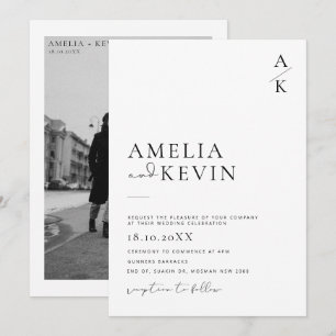 Moderne und minimalistische Typografie Foto Hochze Einladung
