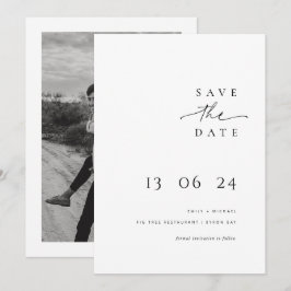 Moderne und minimalistische Typografie Save the Da Einladung
