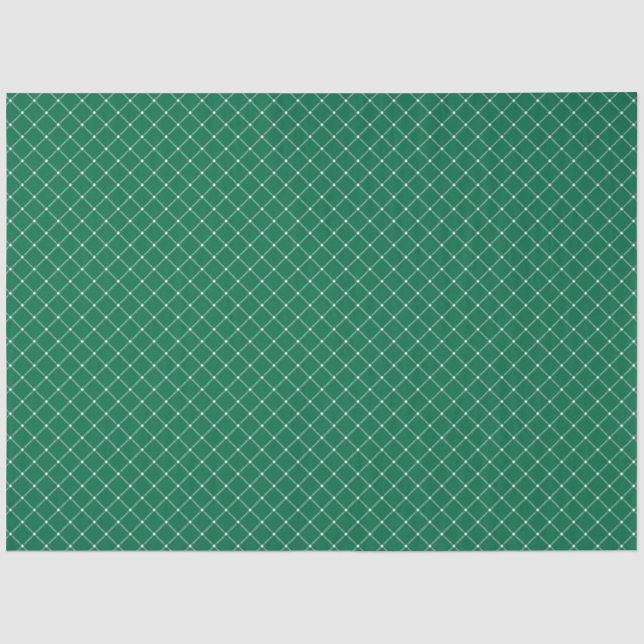 Moderne und Niedliche grüne Karierte Weihnachten Seidenpapier (Vorderseite)