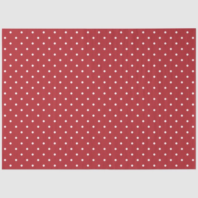 Moderne und Niedliche Red Polka Dots Weihnachten Seidenpapier (Vorderseite)
