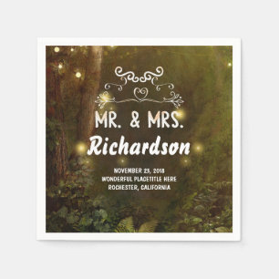 Moderne und romantische Waldhochzeit Serviette