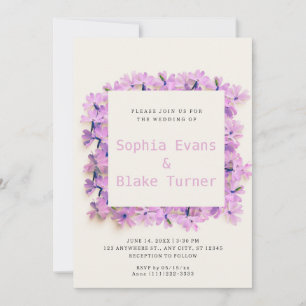 Moderne und rustikale zarte rosa Blumenhochzeit Einladung