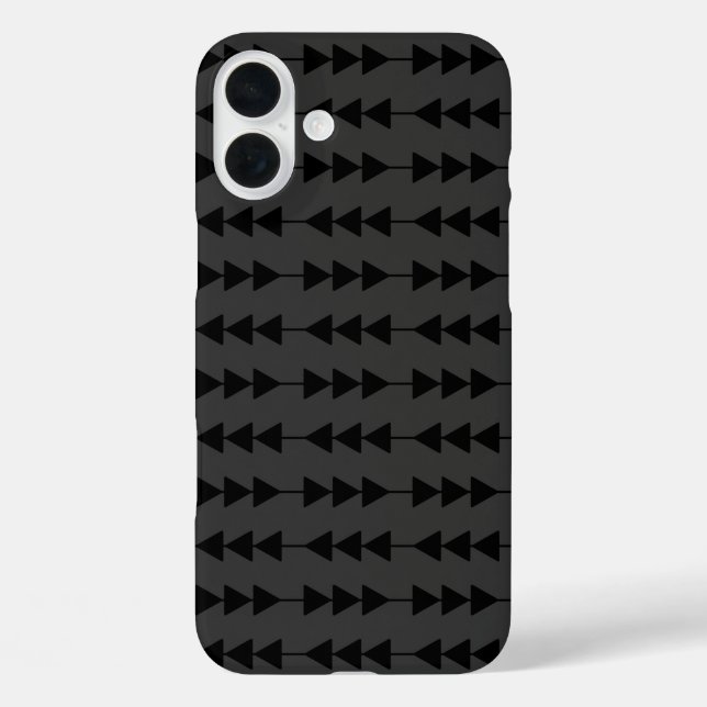 Moderne und stilvolle Black Hanging Dreiecke auf S iPhone 16 Plus Hülle (Rückseite)