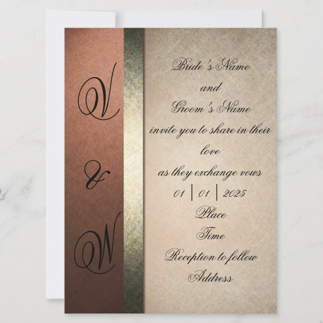 Moderne und stilvolle Einladungen für Hochzeiten (Vorderseite)