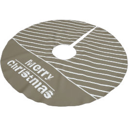 Moderne und stilvolle Stripes Frohe Weihnachtsfeie Polyester Weihnachtsbaumdecke