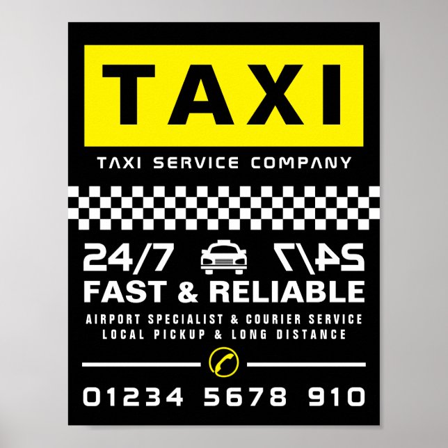 Moderne und trendige Taxibestellung Poster (Vorne)