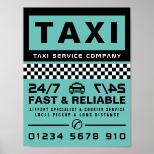 Moderne und trendige Taxibestellung Poster
