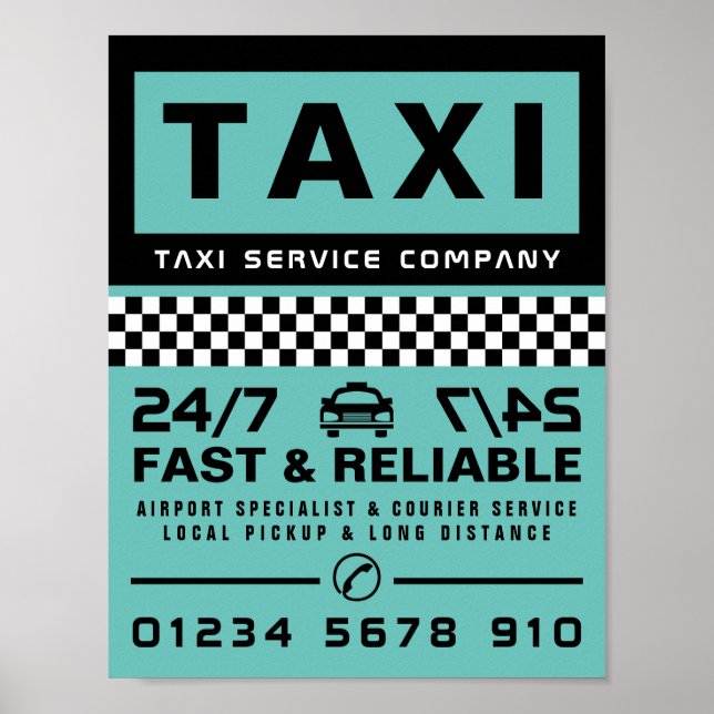 Moderne und trendige Taxibestellung Poster (Vorne)