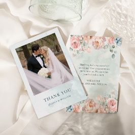 Moderne und trendy Blue Rose Wedding Dankeskarte