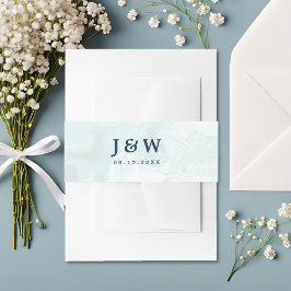 Moderne und trendy Blue Rose Wedding Einladungsbanderole