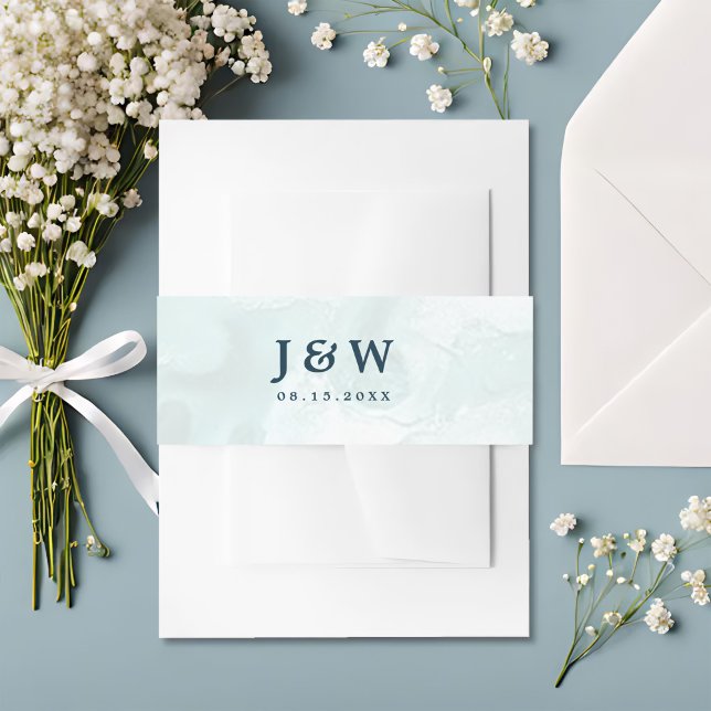 Moderne und trendy Blue Rose Wedding Einladungsbanderole (Von Creator hochgeladen)