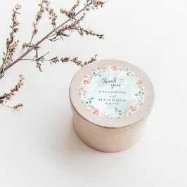 Moderne und trendy Blue Rose Wedding Runder Aufkleber