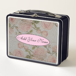 Moderne und Vintage Blumen ergänzen Ihren Text Metall Brotdose