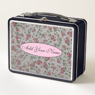 Moderne und Vintage Blumen ergänzen Ihren Text Metall Brotdose