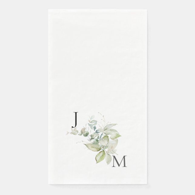 Moderne und zeitgenössische Foliage Monogram Packs Serviette (Vorderseite)