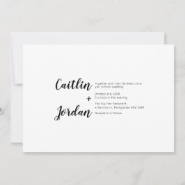 Moderne und zeitgenössische Hochzeitseinladung Einladung