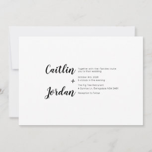 Moderne und zeitgenössische Hochzeitseinladung Einladung