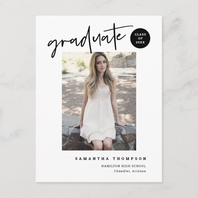 Moderne Uni Hochschule Grad Foto Postkarte (Vorderseite)