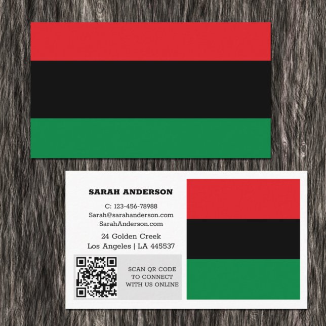 Moderne UNIA-Visitenkarte, panafrikanische Flagge Visitenkarte (Von Creator hochgeladen)