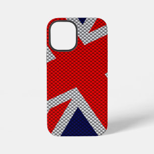 Moderne Union Jack auf Kohlefaser-Style-Druck iPhone Hülle