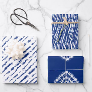 Moderne unisex Aquarellblau-gefärbte Krawatte Geschenkpapier Set