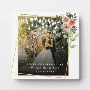 Moderne unsere ersten Weihnachten als Mr. & Mrs. F Fotoplatte
