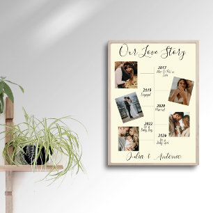 Moderne Unsere Liebesgeschichte 5 Paar-Foto-Collag Poster