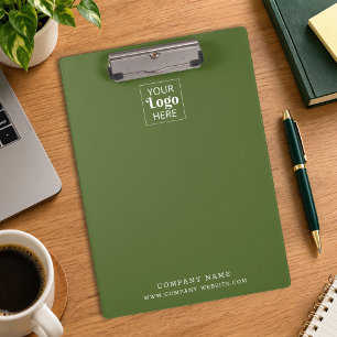 Moderne Unternehmens-Logo-Website Olive Green Klemmbrett