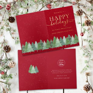 Moderne Unternehmens-Logo Winterwald Rot Gold