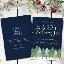 Moderne Unternehmens-Weihnachts-Logo Blau Gold