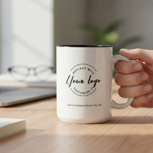 Moderne Unternehmens-Werbelogo-Website Zweifarbige Tasse