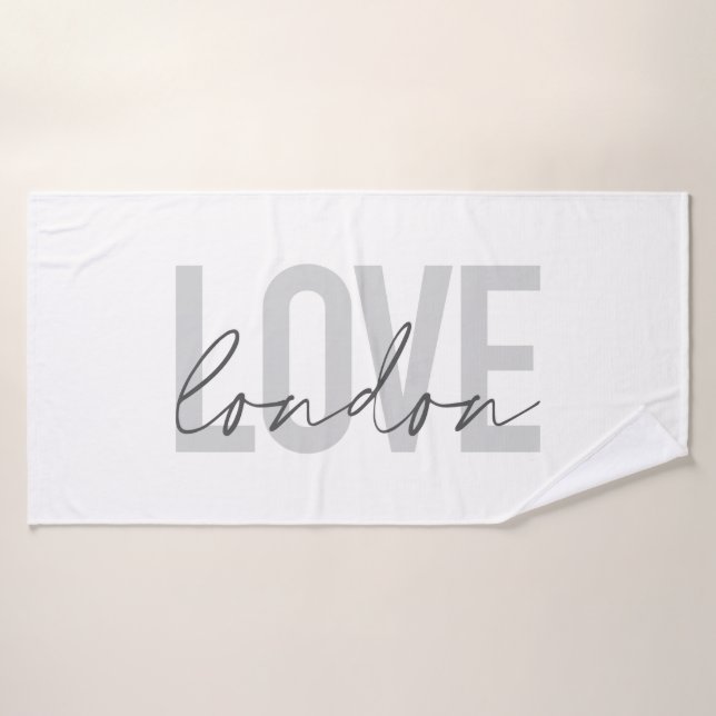 Moderne, urbain, simple, cool, design Love London (Serviette de bain)