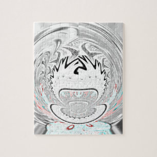 Moderne urbane aschgraue Flora Abstract Pattern Ar
