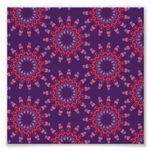 Moderne urbane Herzen Violettes Muster Fotodruck