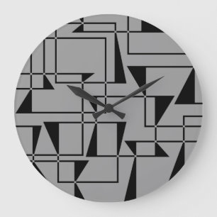 Moderne, urbane, kühne, coole geometrische Musterk Große Wanduhr