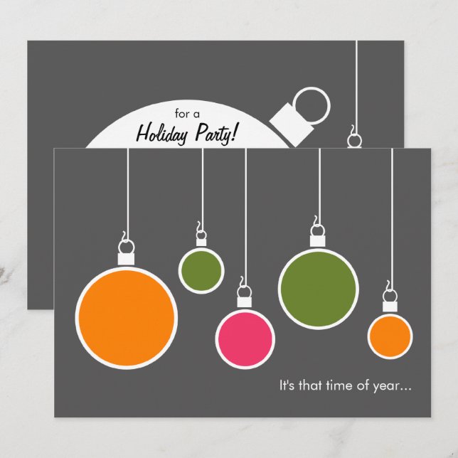 Moderne Urlaubseinladung - Dunkelgrau Einladung (Vorne/Hinten)