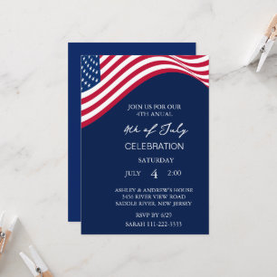 Moderne USA Feier 4. Juli Party Einladung