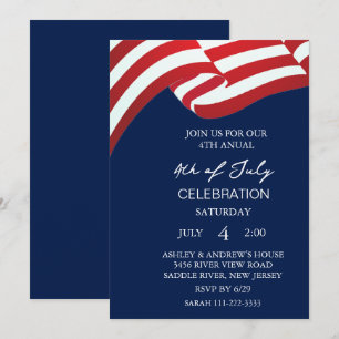 Moderne USA Feier 4. Juli Party Invitati Einladung