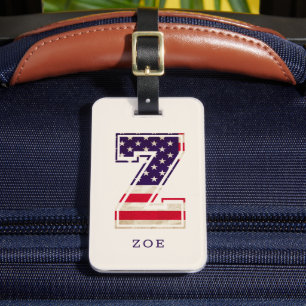 Moderne USA-Flagge Monogramm Z Gepäckanhänger
