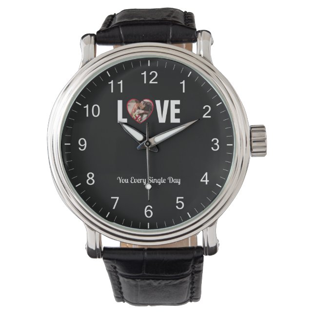 Moderne Valentine-benutzerdefinierte Foto- und Lie Armbanduhr (Vorderseite)
