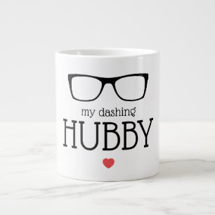 Moderne Valentines Glasses My Dashing Hubby Heart Jumbo-Tasse