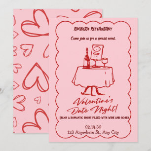 moderne valentinische Party Einladung