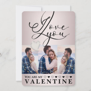 Moderne Valentinstag-Fotocollage Feiertagskarte