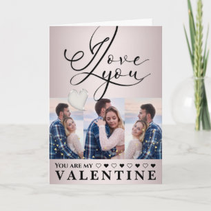 Moderne Valentinstag-Fotocollage Karte